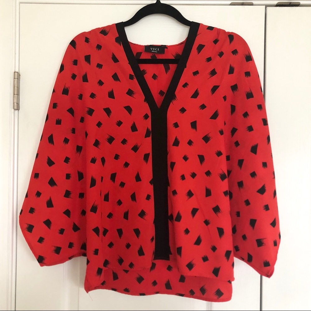 Red Alert Kimono Blouse in Small